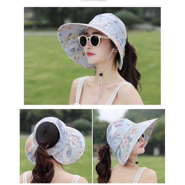 Mũ rộng vành hở chóp chống nắng,chống tía uv thời trang mùa hè cho nữ