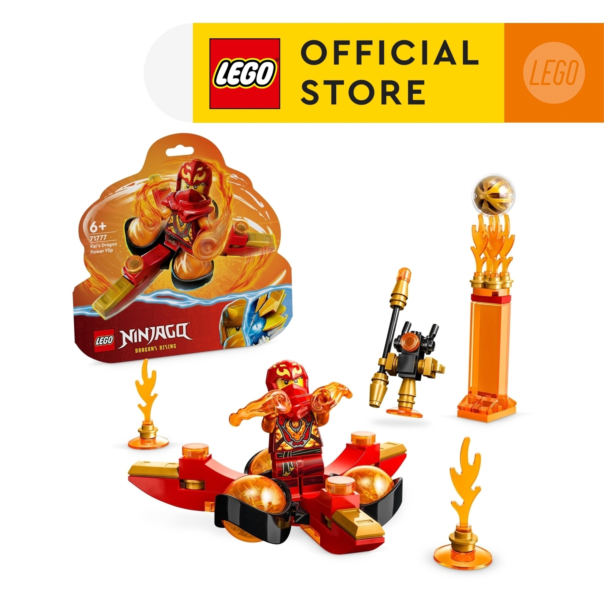 LEGO Ninjago 71777 Đồ chơi lắp ráp Con quay năng lượng rồng của Kai (72 chi tiết)