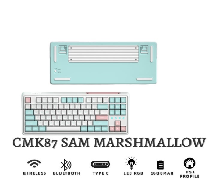 Bàn phím cơ FL-Esports CMK87SAM Marshmallow 3 Mode - Hàng chính hãng