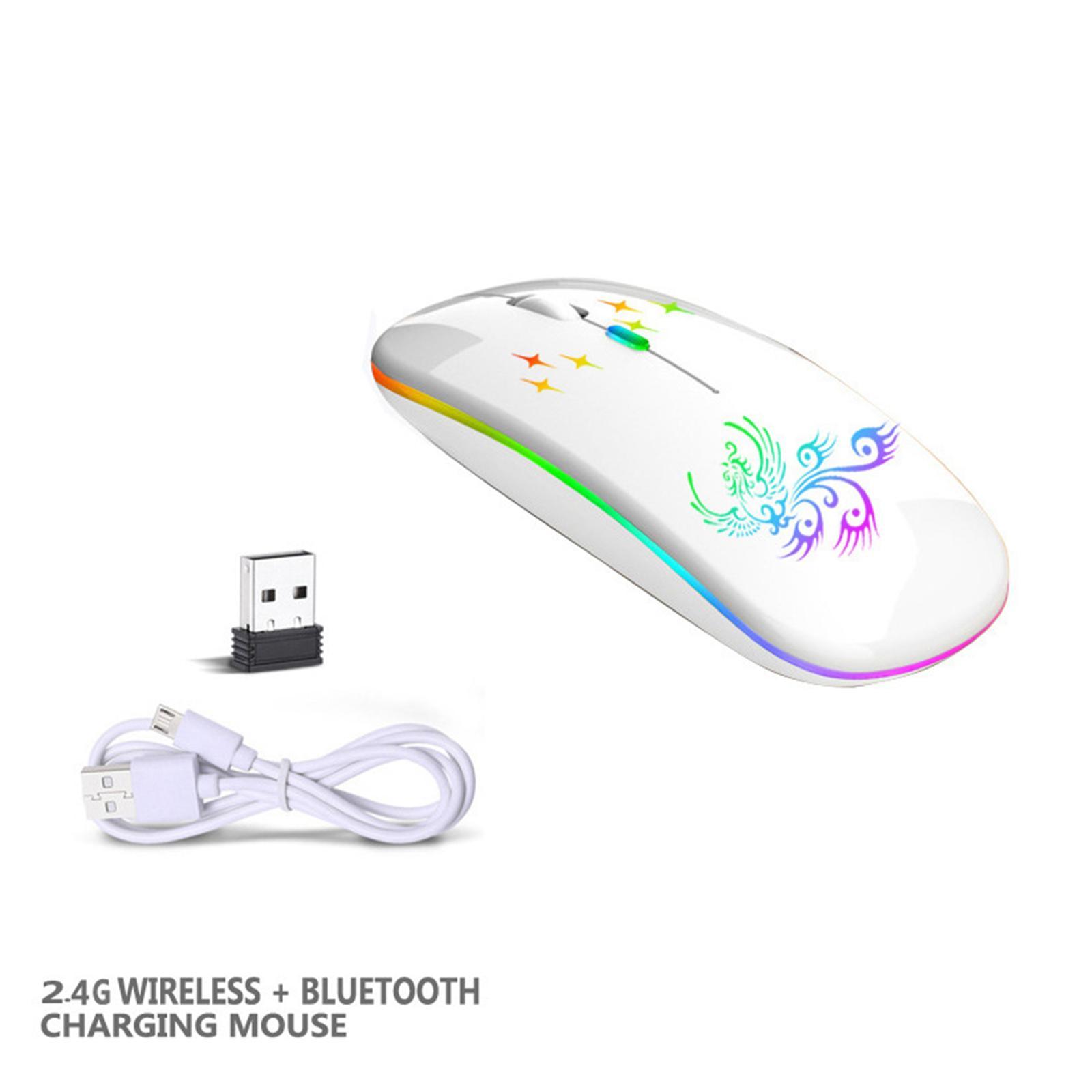 Wireless Mouse.0.2 2.4G Rechargeable for Laptop Notebook Desktop White