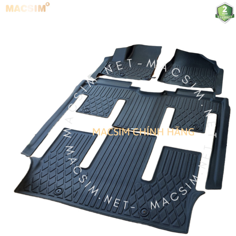 Thảm lót sàn ô tô Kia Sedona Nhãn hiệu Macsim chất liệu nhựa TPE cao cấp màu đen