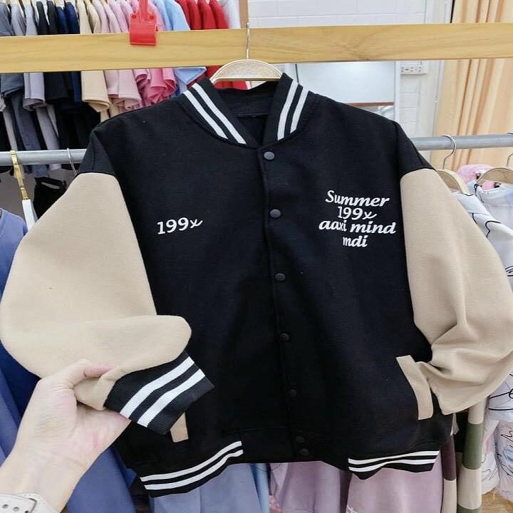 Áo Khoác BOMBER Nỉ Bông in 199X ️ Form Rộng Unisex Nam Nữ Ulzzang