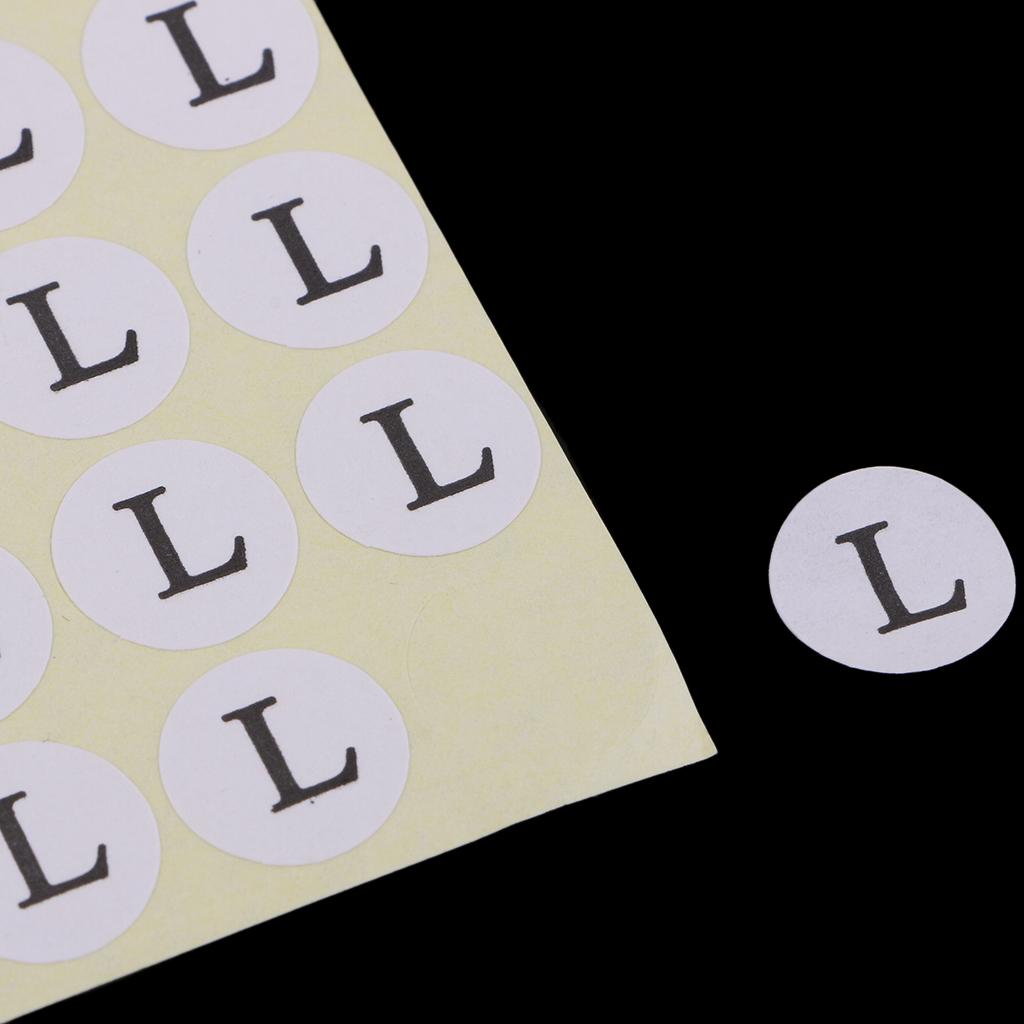 White on Black Round Shape Retail Size Stickers Adhesive 75, Labels Clothing