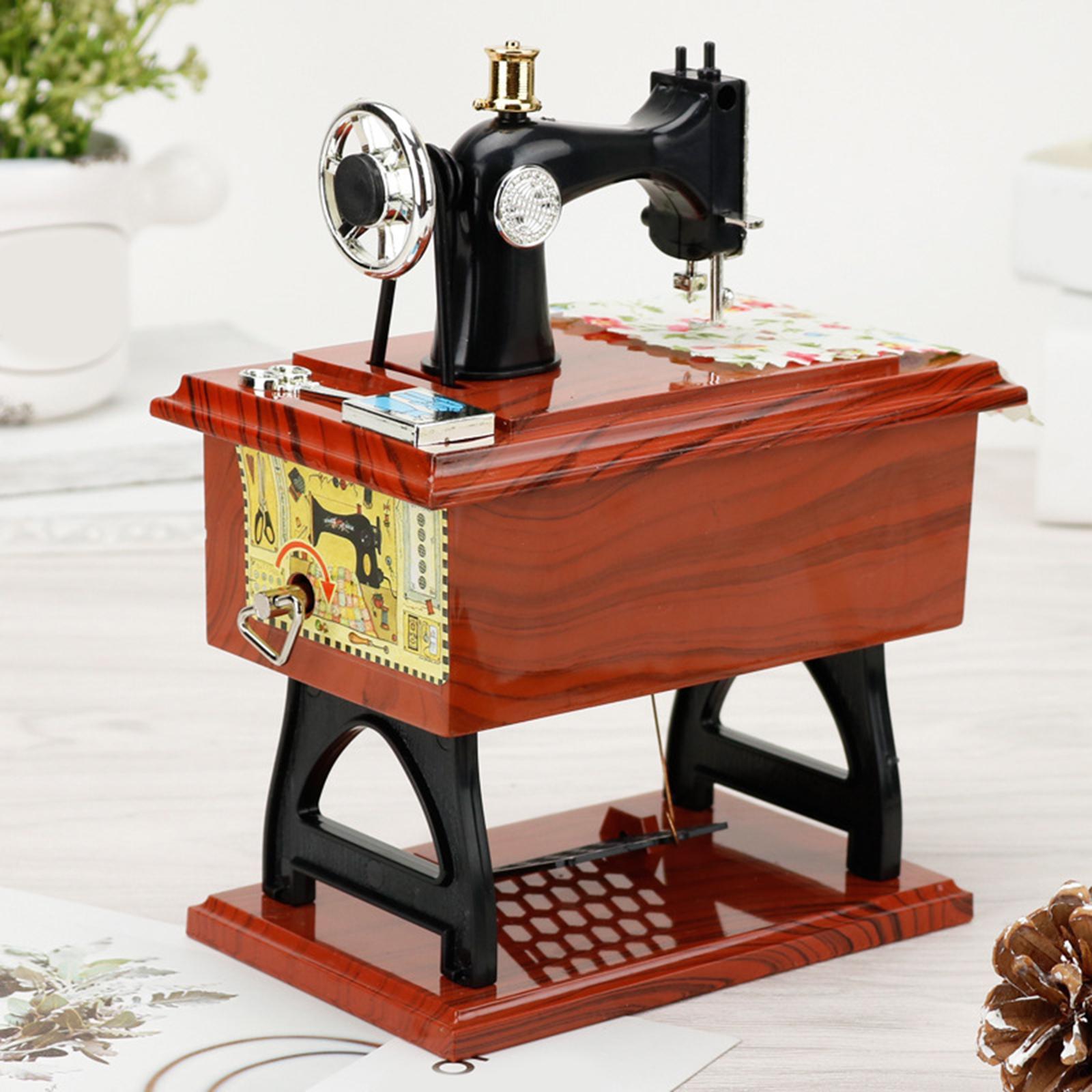 Sewing Machine Music Box Mechanical Music Box Table Decor for Desk Ornament Musical Gifts