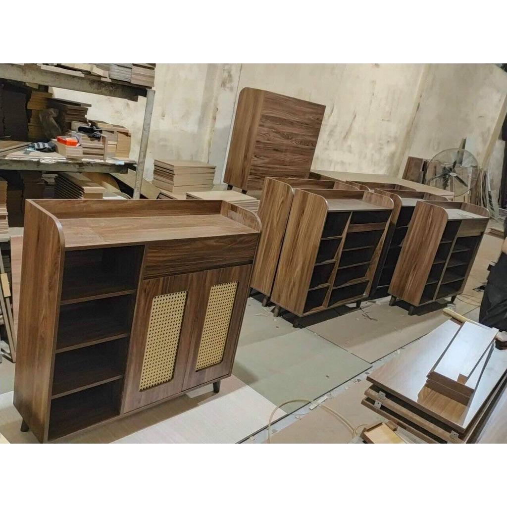 Tủ giày cánh mây - Màu nâu đậm,Ngang 100