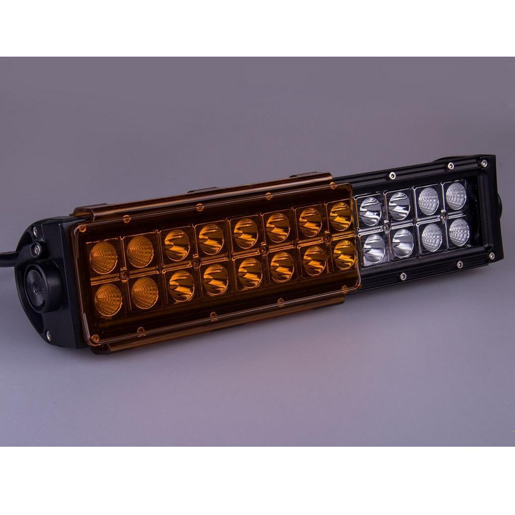 2xCar SUV Lens Cover Snap Housing for Straight Curved LED Light Amber