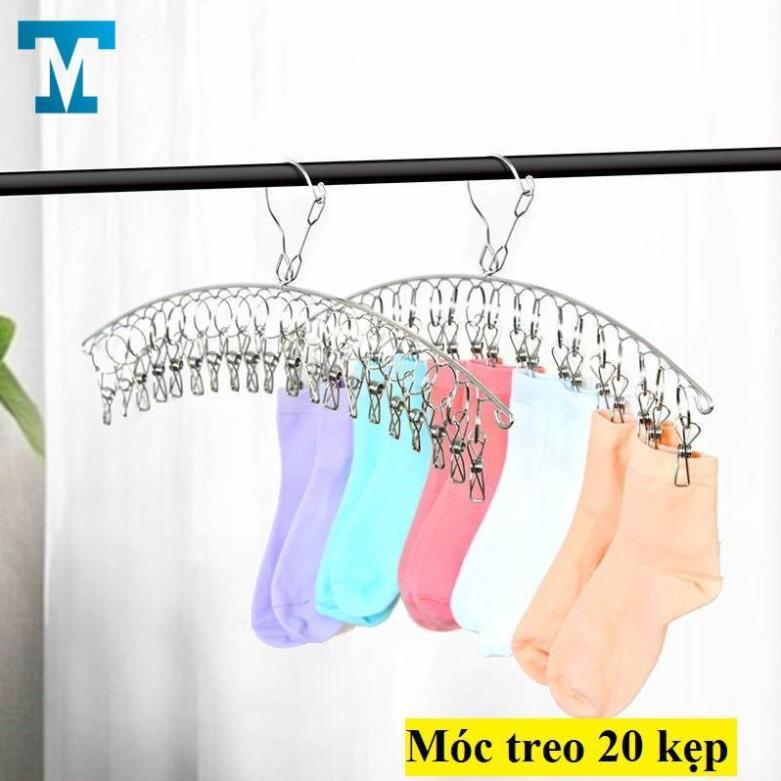 MÓC TREO PHƠI QUẦN ÁO INOX CHỐNG RƠI 10/20 KẸP CỐ ĐỊNH - Treo đồ nhà tắm, khăn tay, tất vớ, đồ lót
