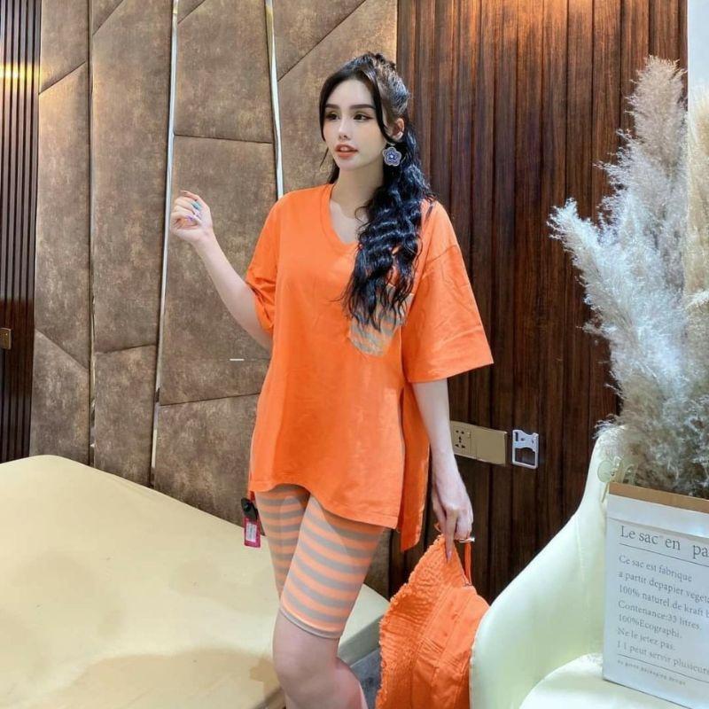 Đồ Bộ Nữ Eshop Đồ Bộ Mặc Nhà Nữ Bigsize Quần Lửng Ngố Thun Gân Thể Thao Trung Niên Đẹp Dễ Thương Đi Chơi Ngủ Cute Db51