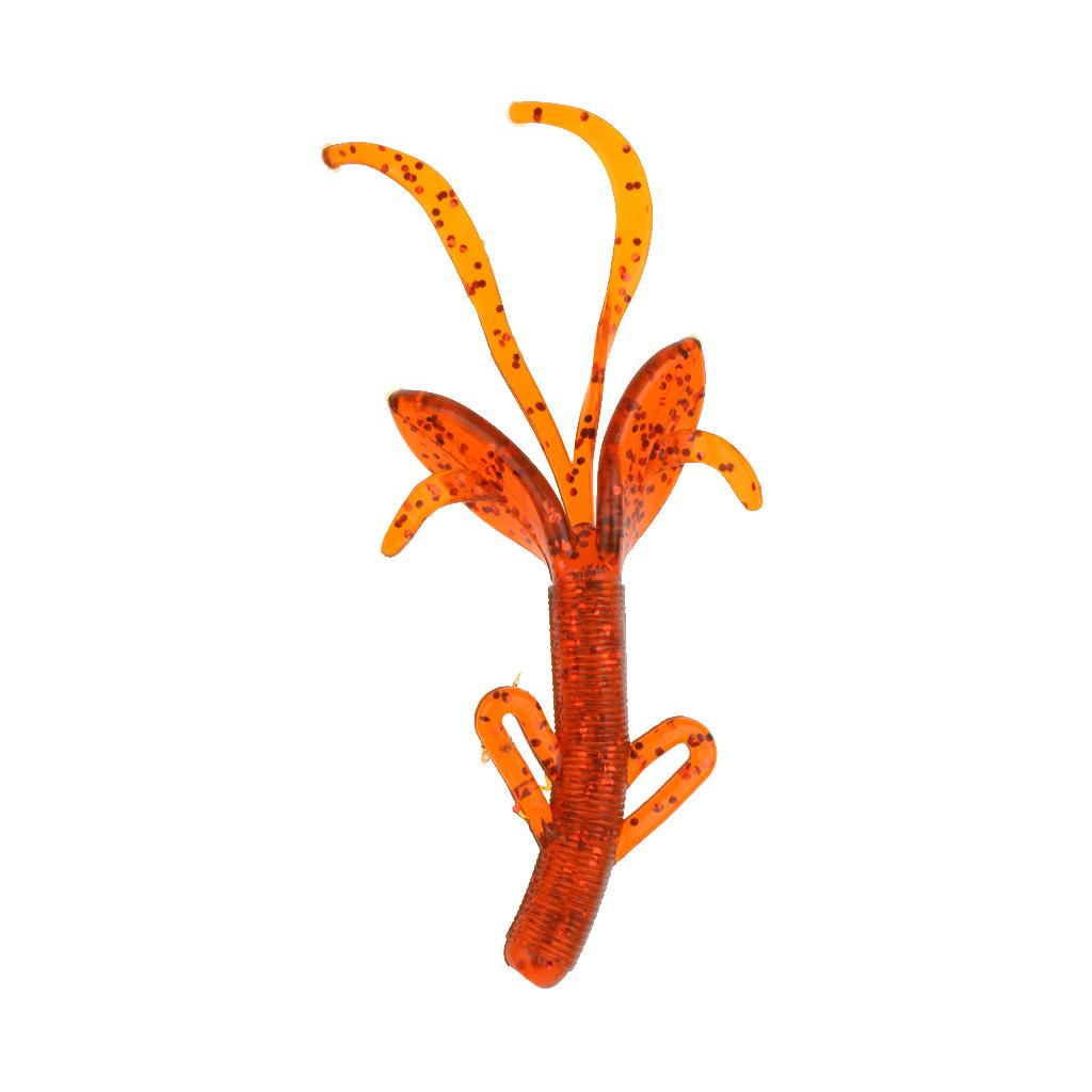 3xSoft Fishing Bait Lifelike Fishing Lure Soft Worm Simulation Bait Lure Red