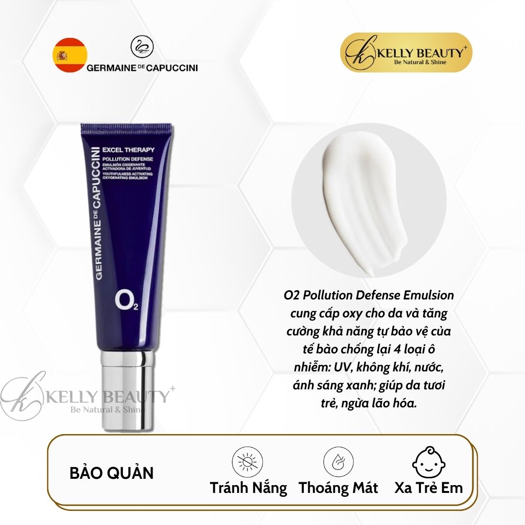 Nhũ Tương Thanh Lọc Trẻ Hóa Da Germaine Excel Therapy O2 Pollution Defense Emulsion | Kelly Beauty