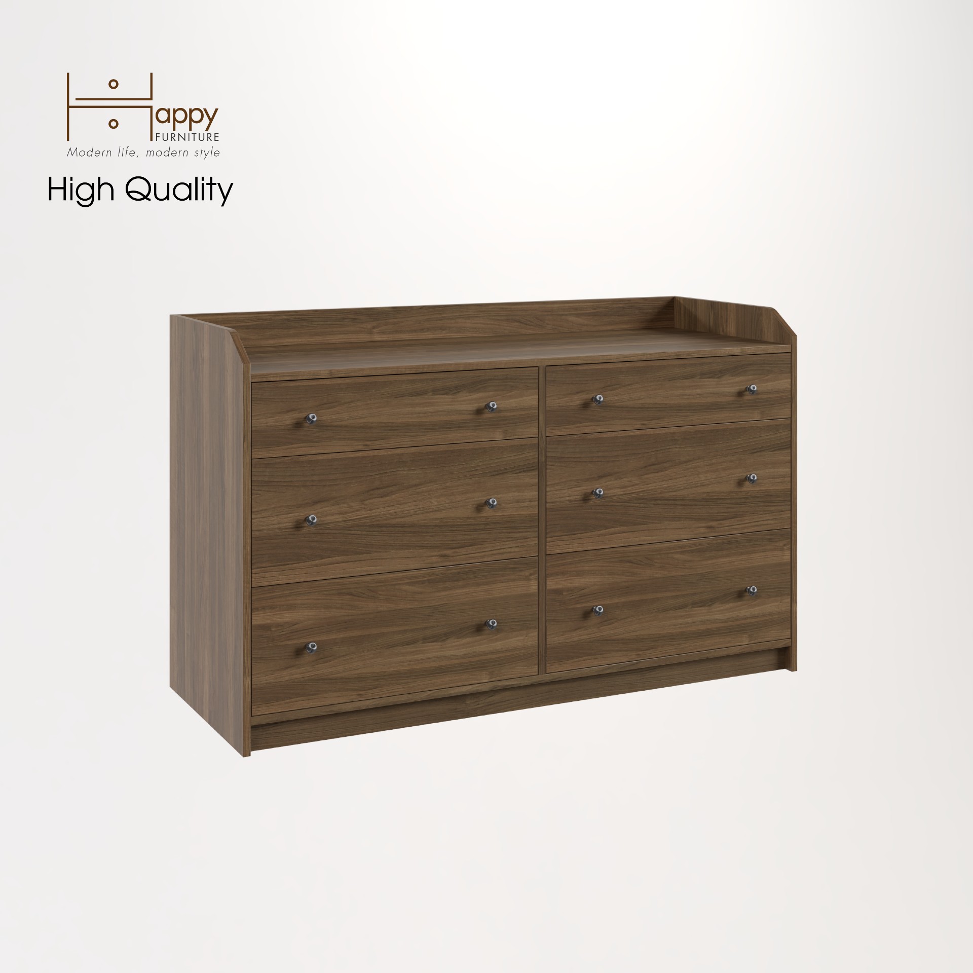 [Happy Home Furniture] CANA,  Tủ 3 tầng - 6 ngăn kéo ,  138cm x 46cm x 84cm ( DxRxC), THK_009
