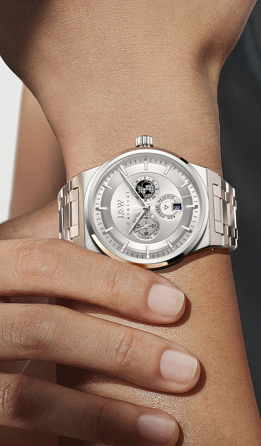 Đồng hồ nam chính hãng IW Carnival IW782G-7 ,kính sapphire,chống xước,chống nước 50m,Bh 24 tháng,máy cơ (automatic)