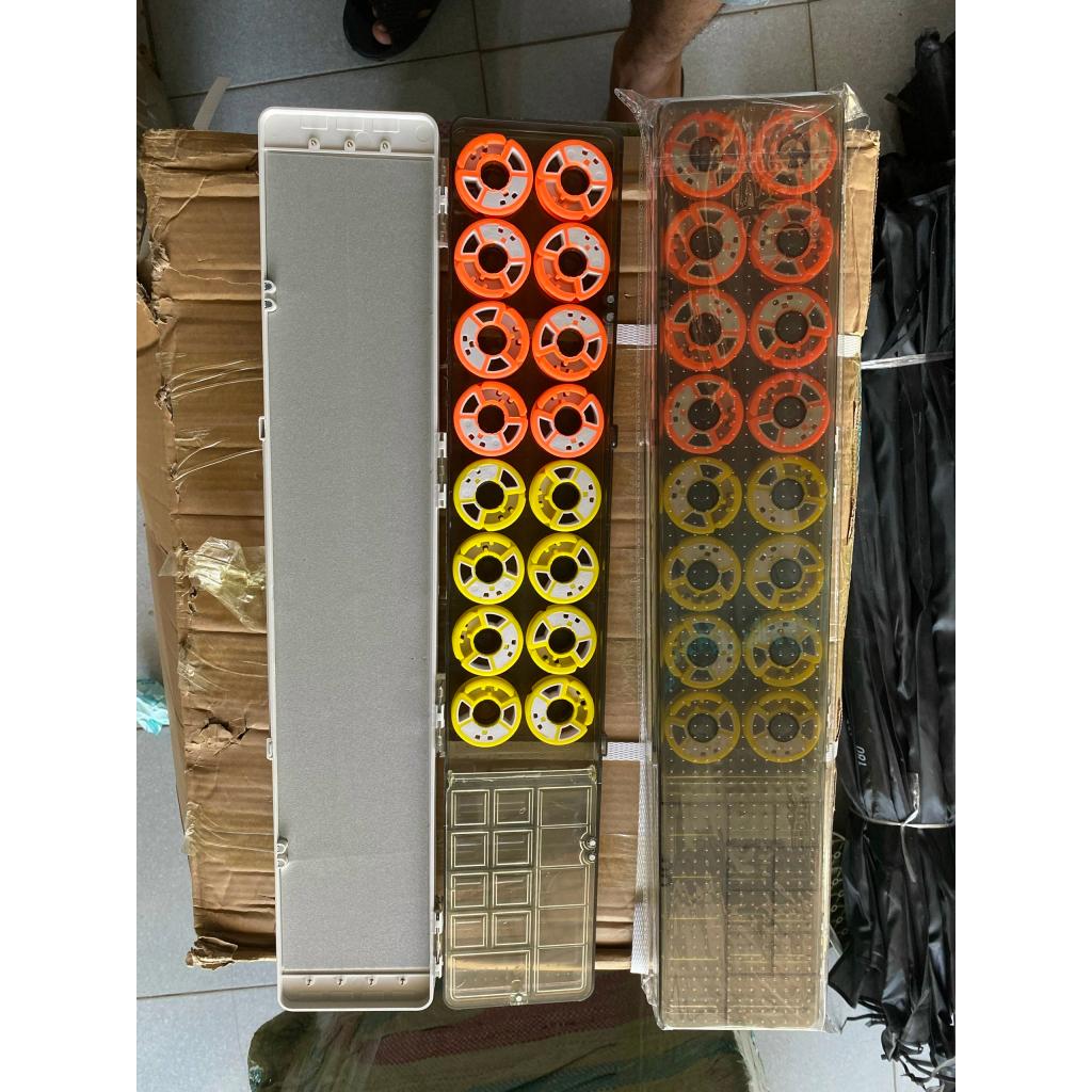 Hộp đựng phao, phụ kiện câu đài ABS 55cm cao cấp hộp đựng phao kèm 16 trục silicon siêu bền, chống nước