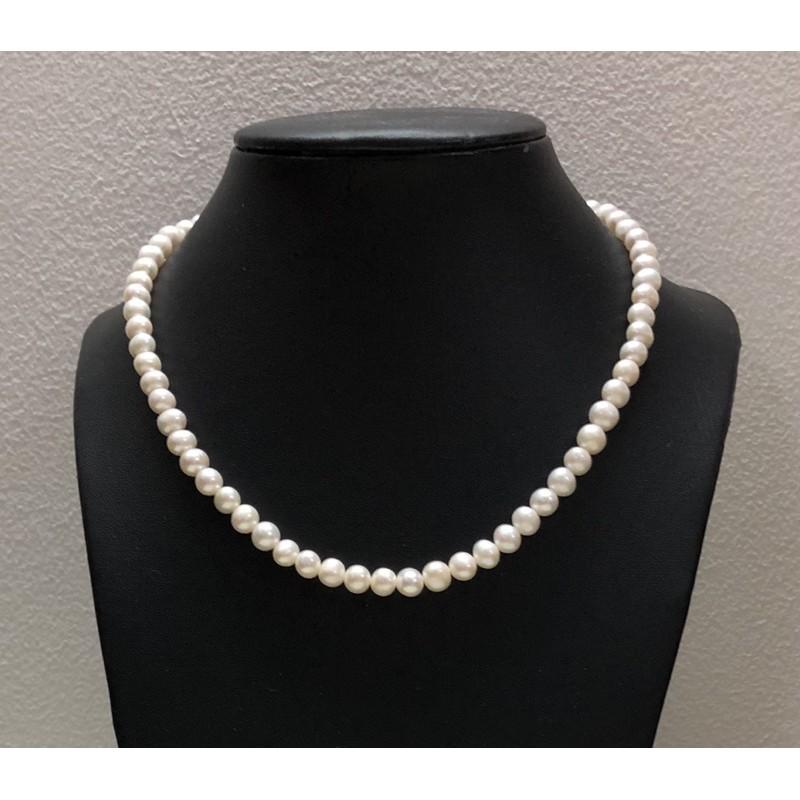 Vòng Cổ Ngọc Trai Nước Ngọt Size 6-7 Ly Màu Trắng Sang Trọng, Trang Sức Ngọc Trai Dự Tiệc - Trường Thịnh Ngọc Trai