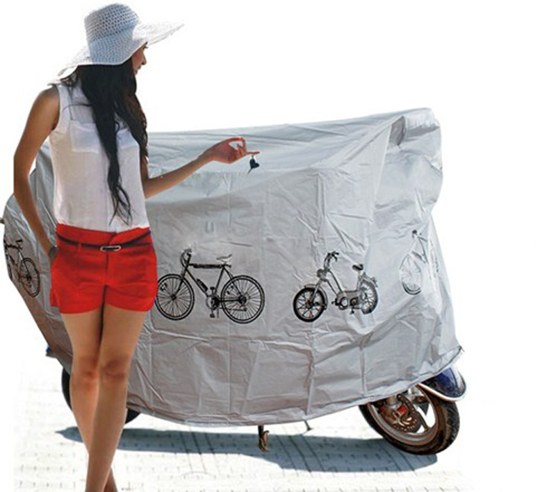 Bạt trùm che xe máy, xe đạp bằng vải chống thấm in hình đẹp dễ dàng gấp gọn khi không dùng, kích cỡ to 200x110x60cm - Áo trùm che xe ngoài trời đa năng
