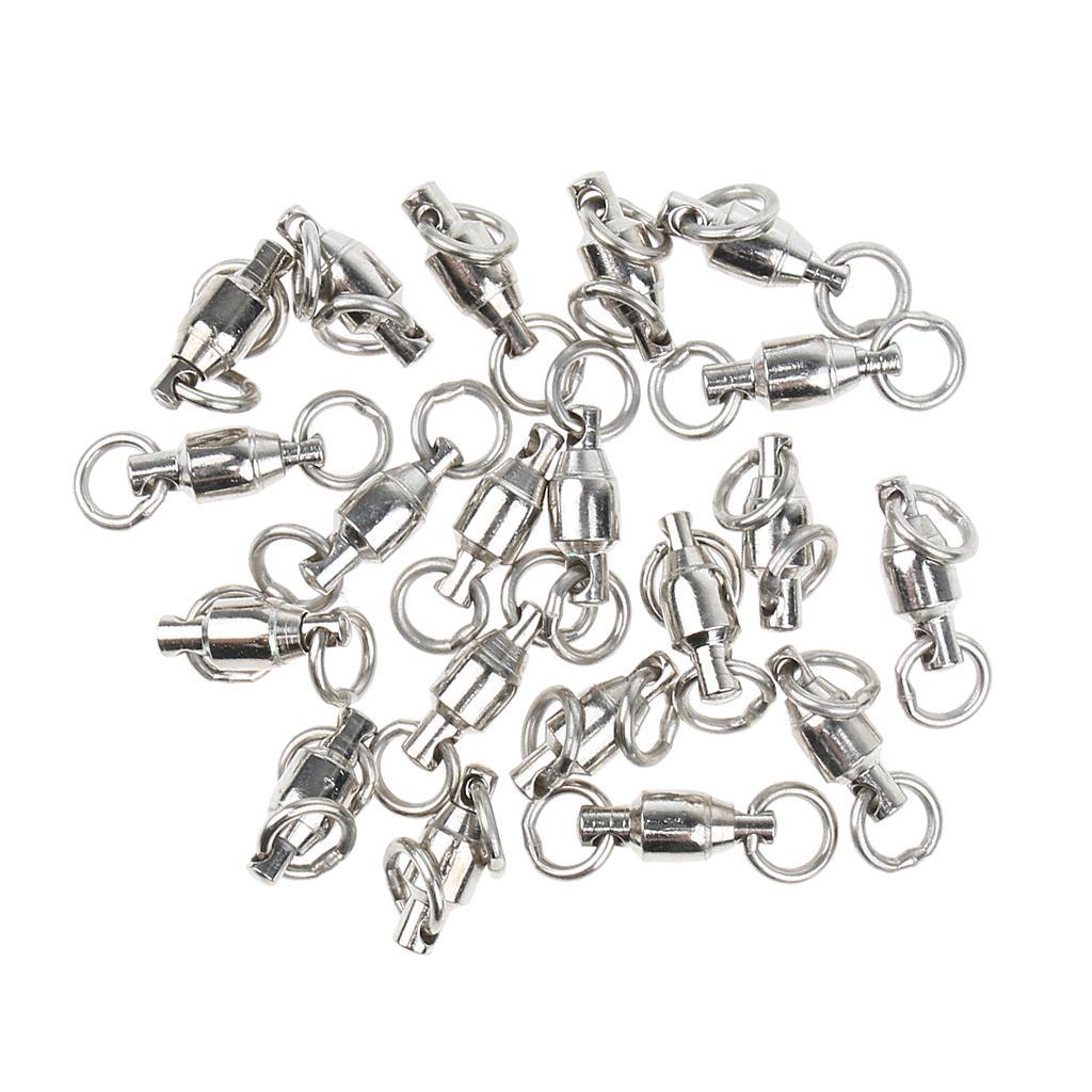 40pcs Ball Bearing with Split Ring Swivel Solid Fishing Connector