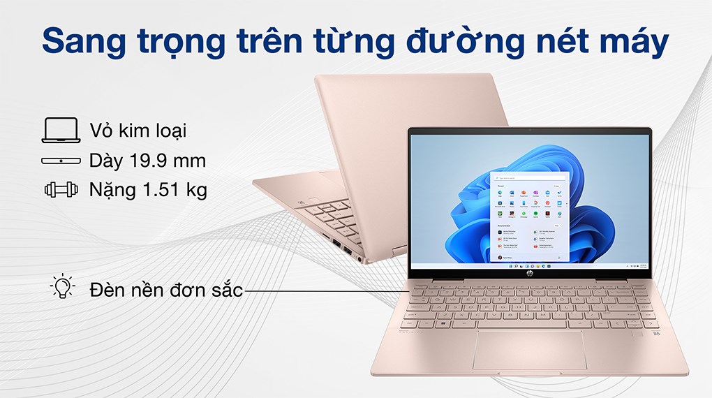 Hình ảnh Laptop HP Pavilion X360 14 ek0055TU i7 1255U/16GB/512GB/14"F/Touch/Pen/Win11/(6L293PA)/Vàng - Hàng Chính hãng