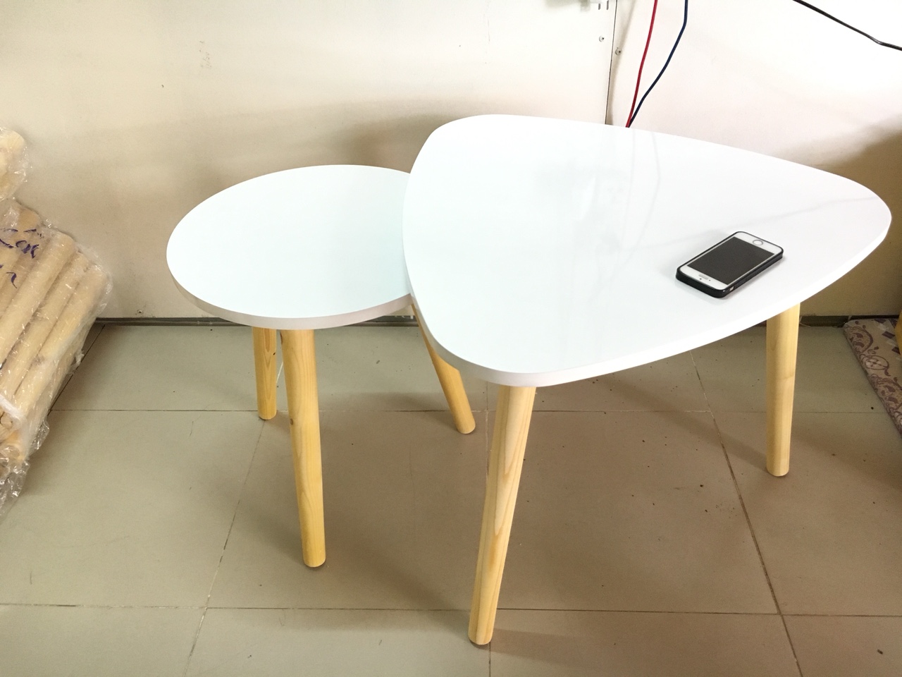 Cặp bàn sofa tam giác, tròn 60-40