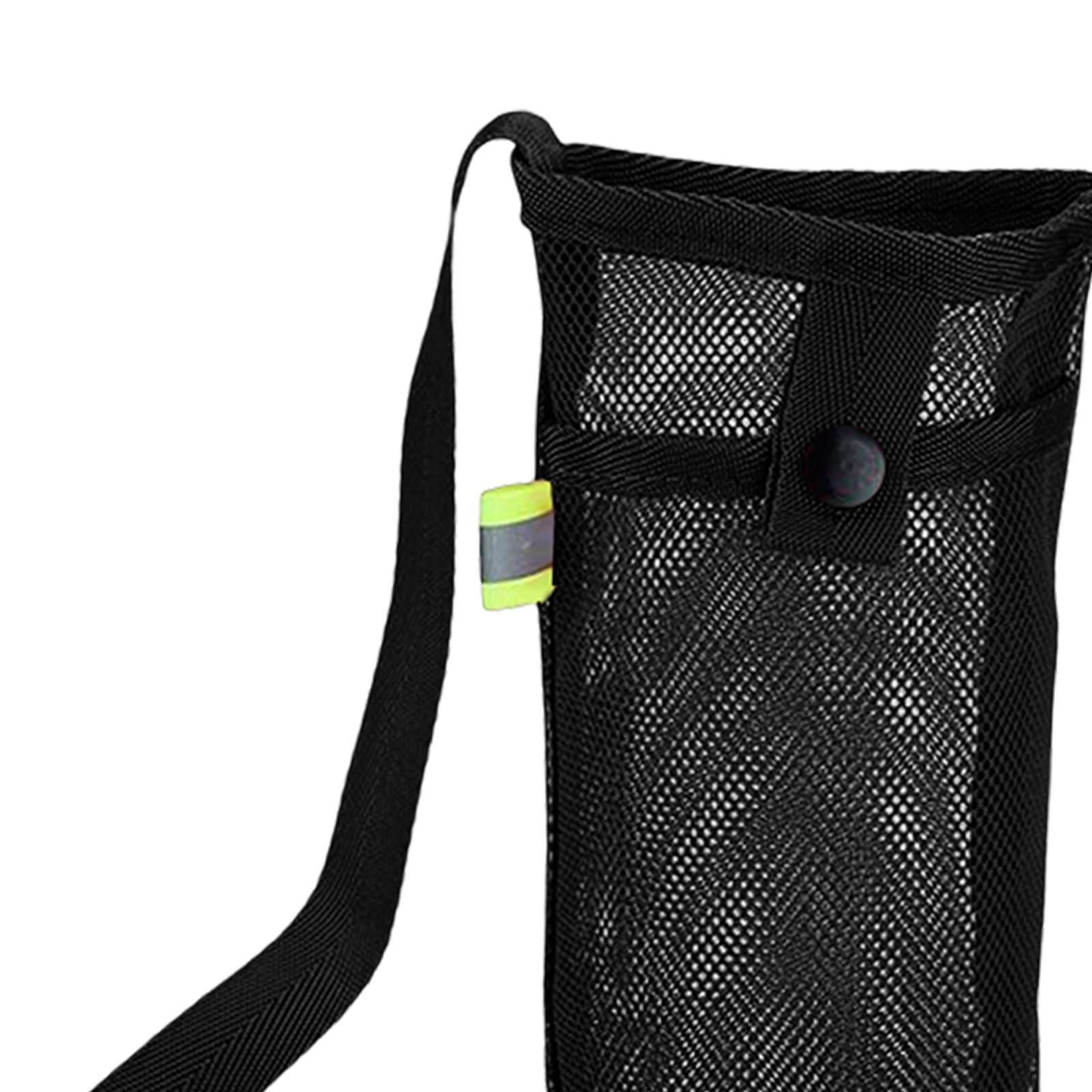 Mesh Nylon Water Bottle Holder Carrier Bag Pouch Black