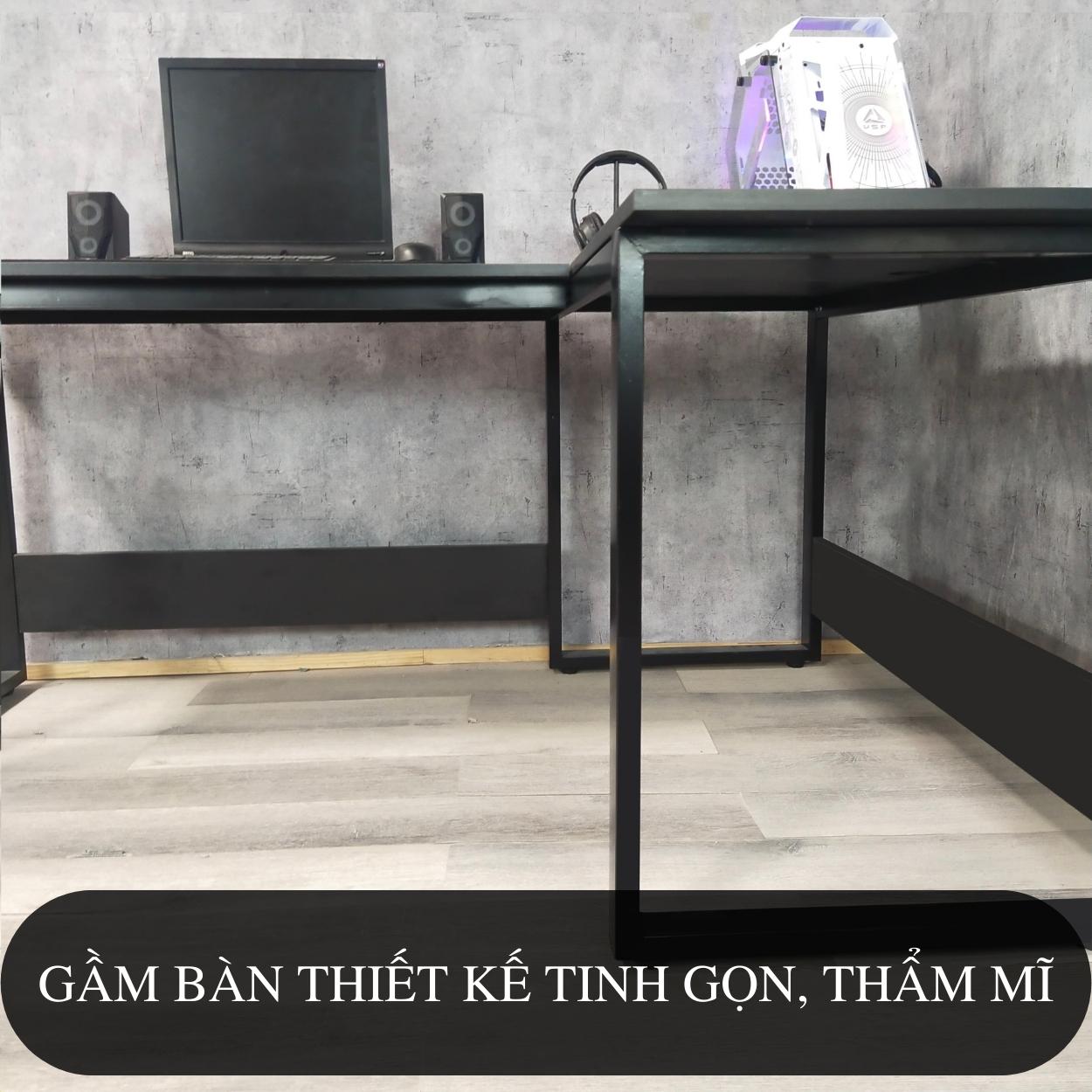 Bàn làm việc để máy tính chữ L dùng học tập, gaming FUFUTECH, mặt gỗ rộng rãi 180x120cm, khung  sơn tĩnh điện chắc chắn