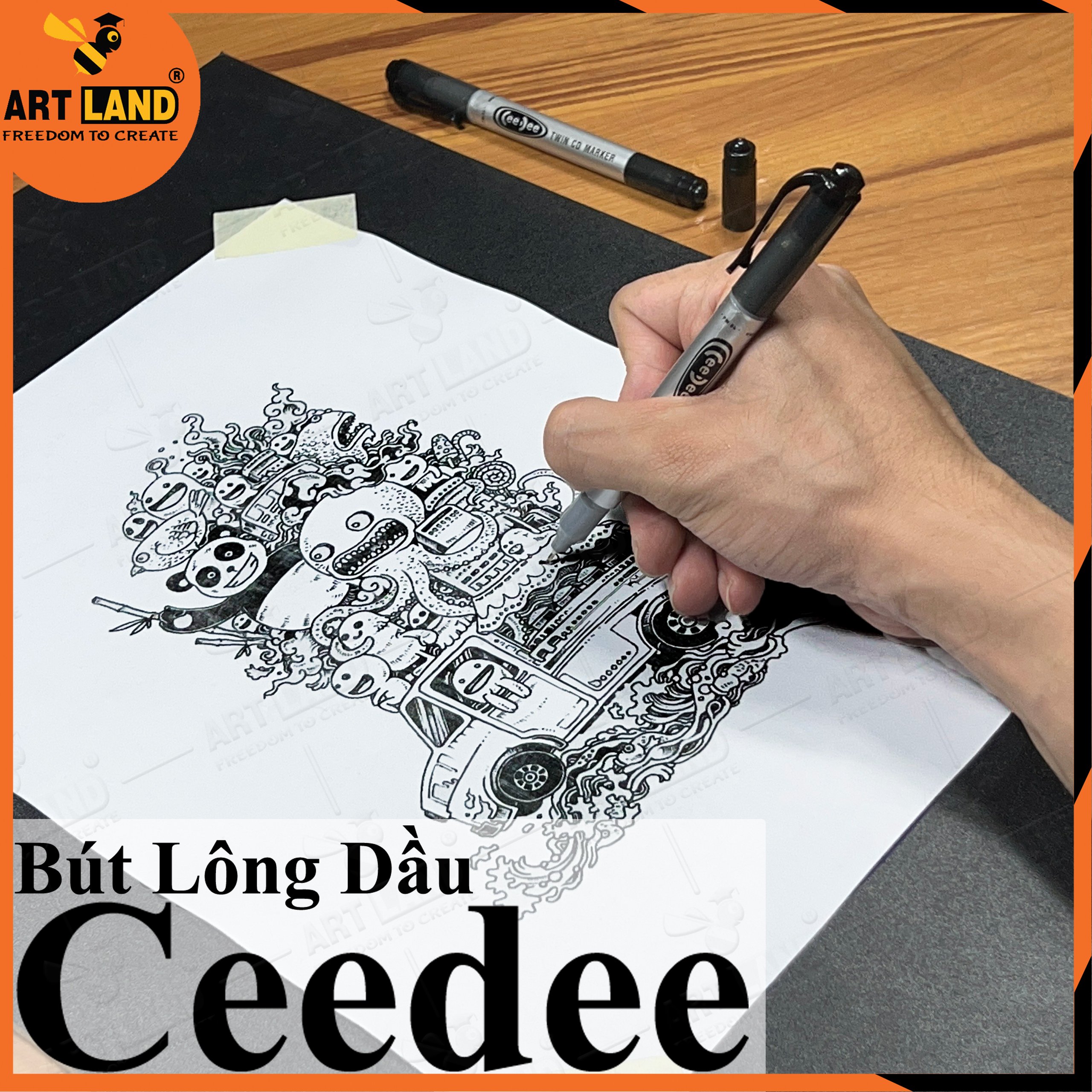 Bút Lông Dầu PM-04 Ceedee (Đen)