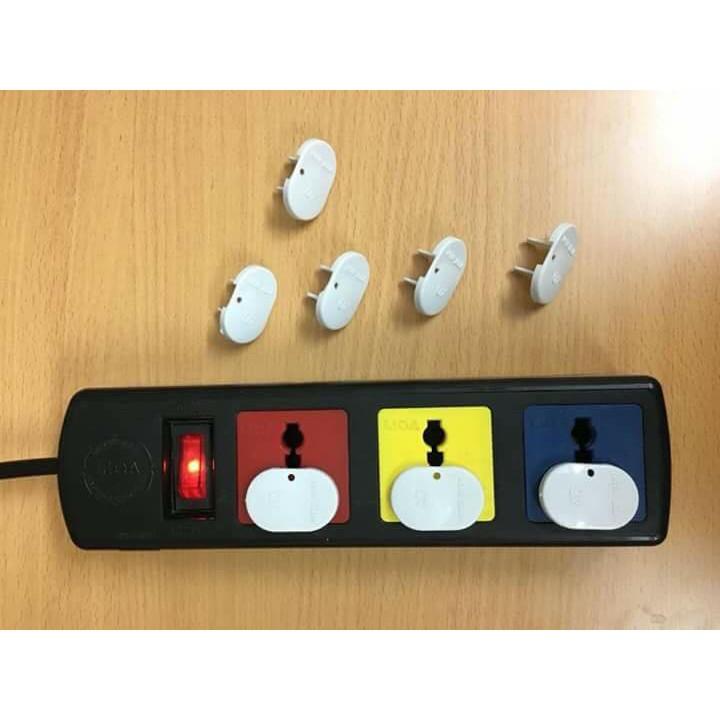 Combo 10 bịt ổ điện 2 chân, 3 chân lộn xộn bằng nhựa cao cấp