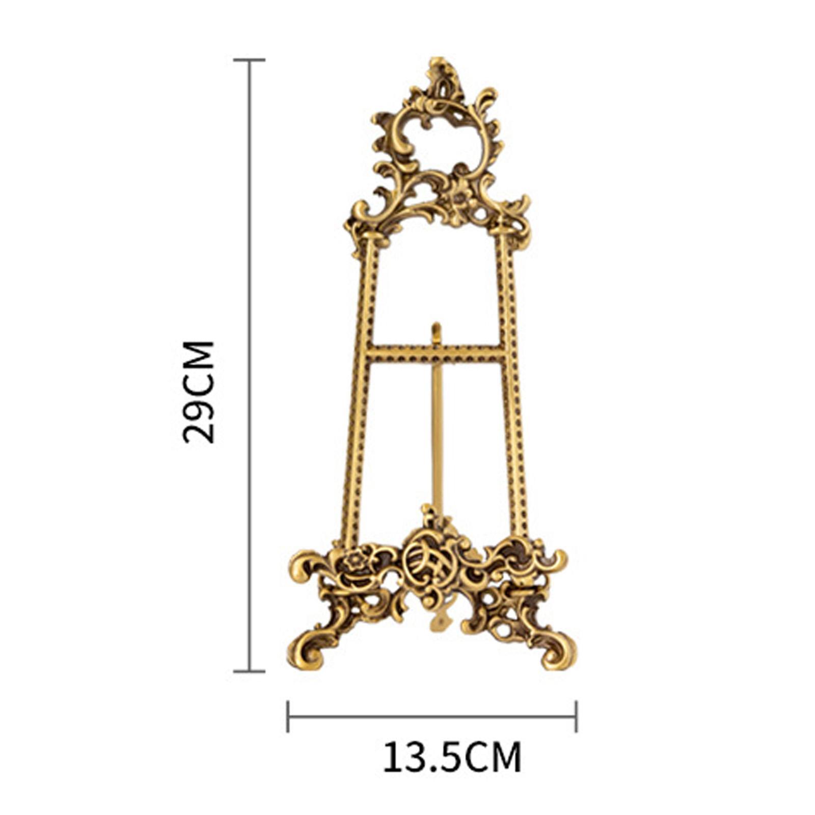 Retro Style Plate Stands for Display, Picture Frame Stand, Brass Easel Storage Rack, Metal Frame Holders for Dish/Photo Easel/ Decorative Plate