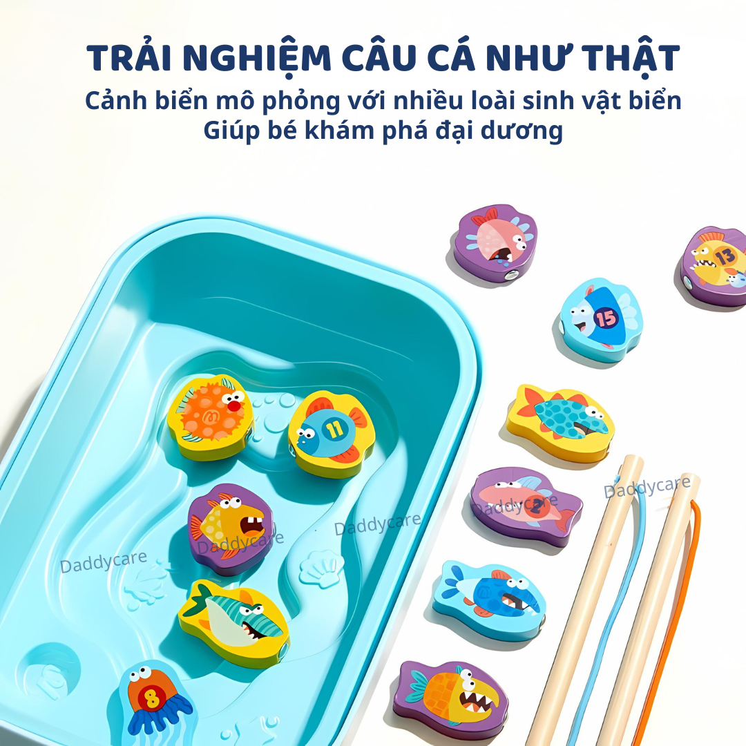 Bộ câu cá cho bé nam châm bằng gỗ Mideer Magnetic Fishing Toy