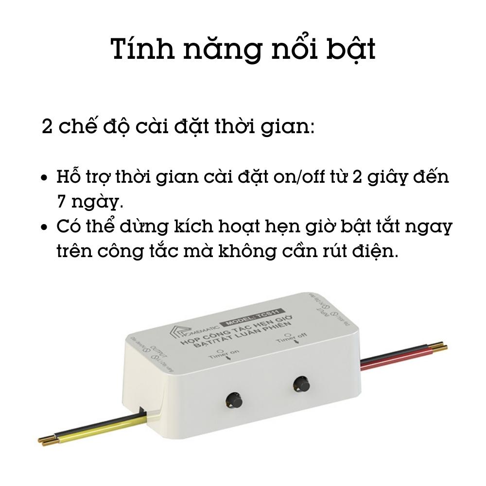 Hộp Công Tắc Hẹn Giờ Tắt Bật Luân Phiên Homematic TCS11