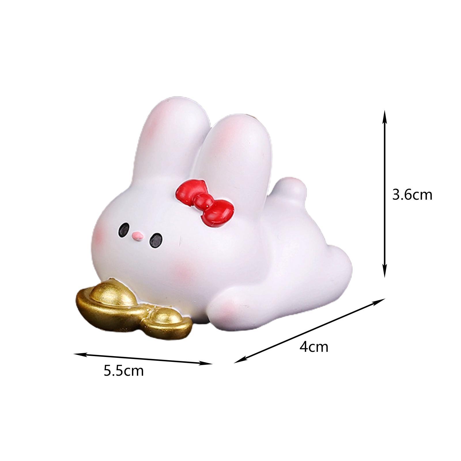 Resin Rabbit Figurine Car Dashboard Home Decor Rabbit Statue