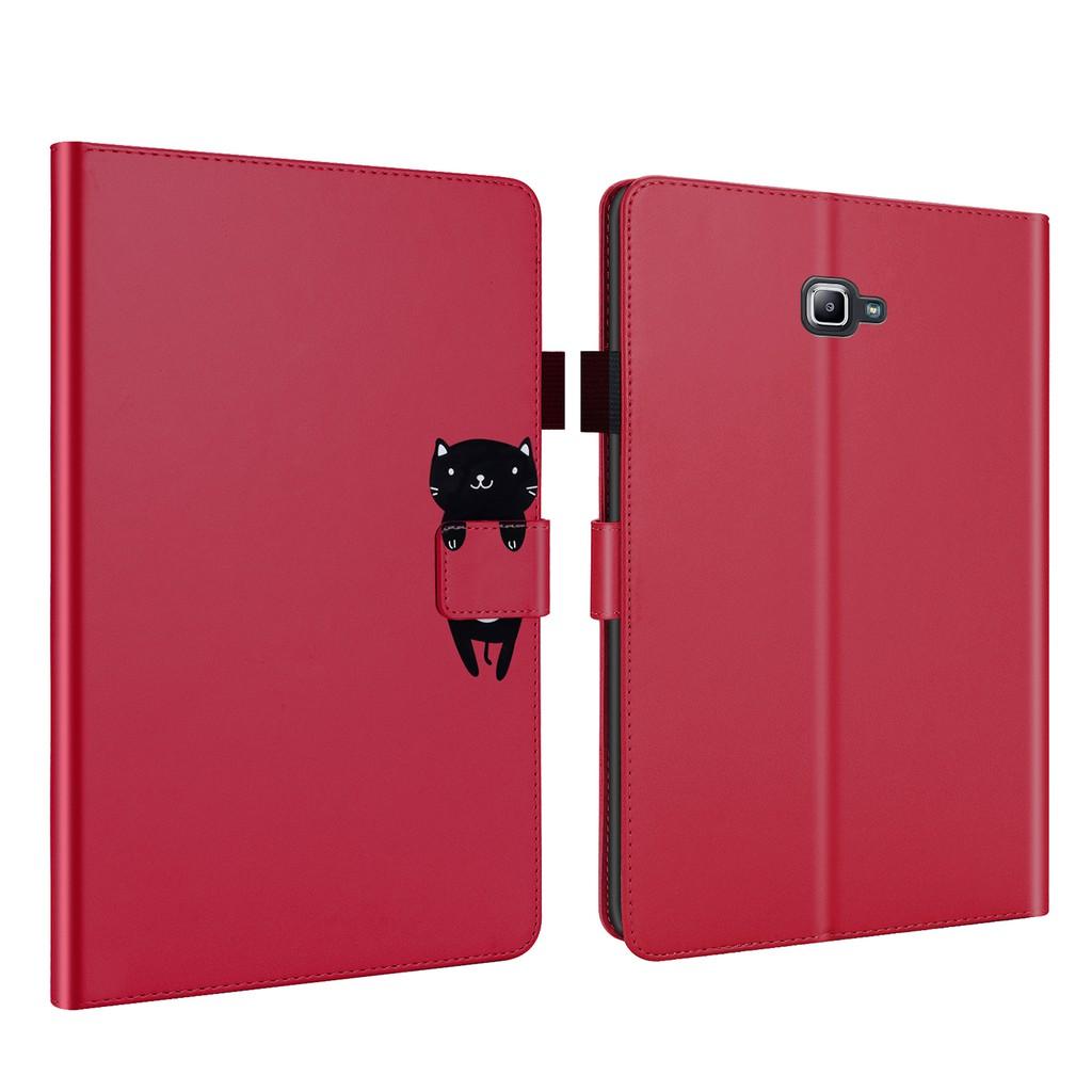 Flip Case For Samsung Galaxy Tab A 10.1 SM-T580 SM-T585 Casing Flexible Soft Silicone Premium PU Leather Wallet Shell Flip Cover with Card Holder Tablet Case