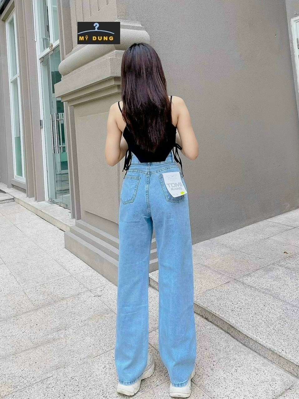 QUẦN JEAN BABY ỐNG RỘNG, TÚI NGOÀI, LƯNG CAO 2 NÚT- HÁCH DÁNG- PHỐI ĐỒ CỰC XINH