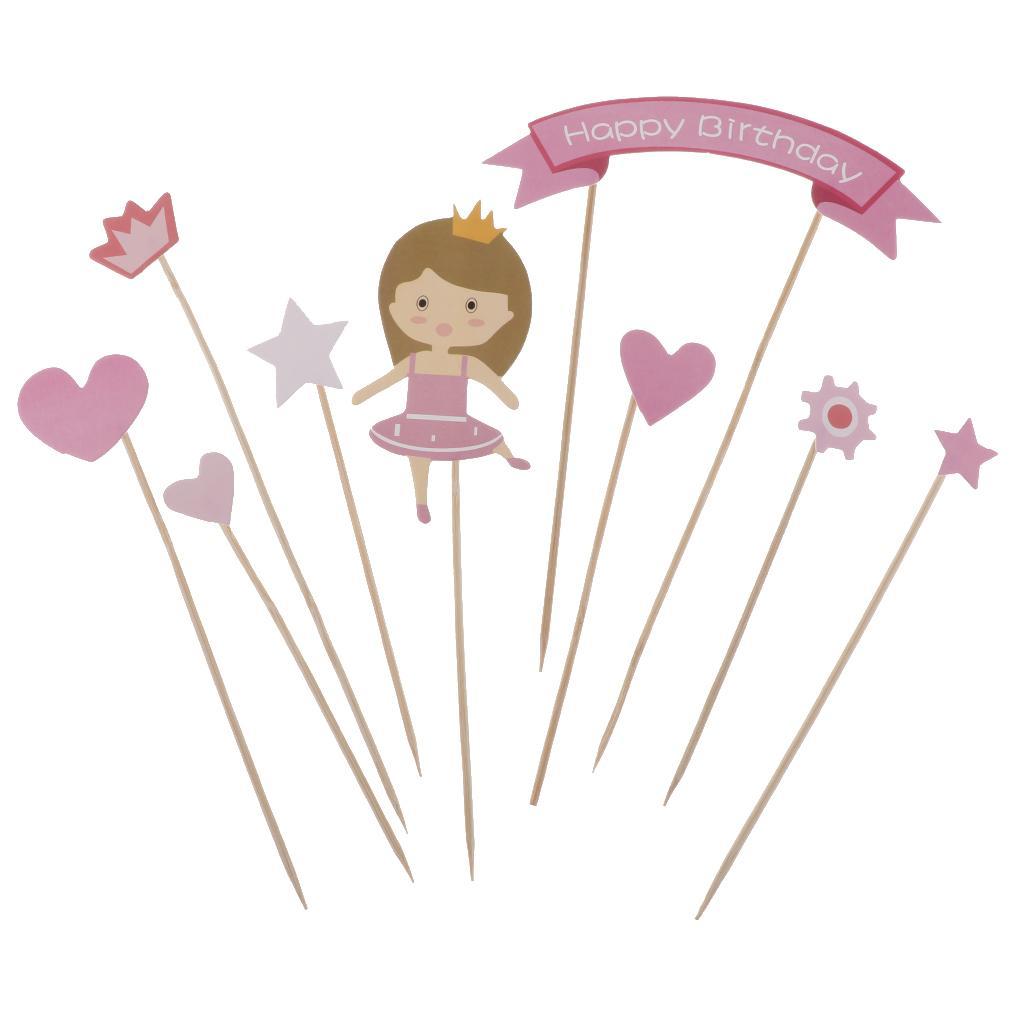 6 Bag Happy Birthday Cupcake Picks Cake Toppers for Girl Kids Birthday Party