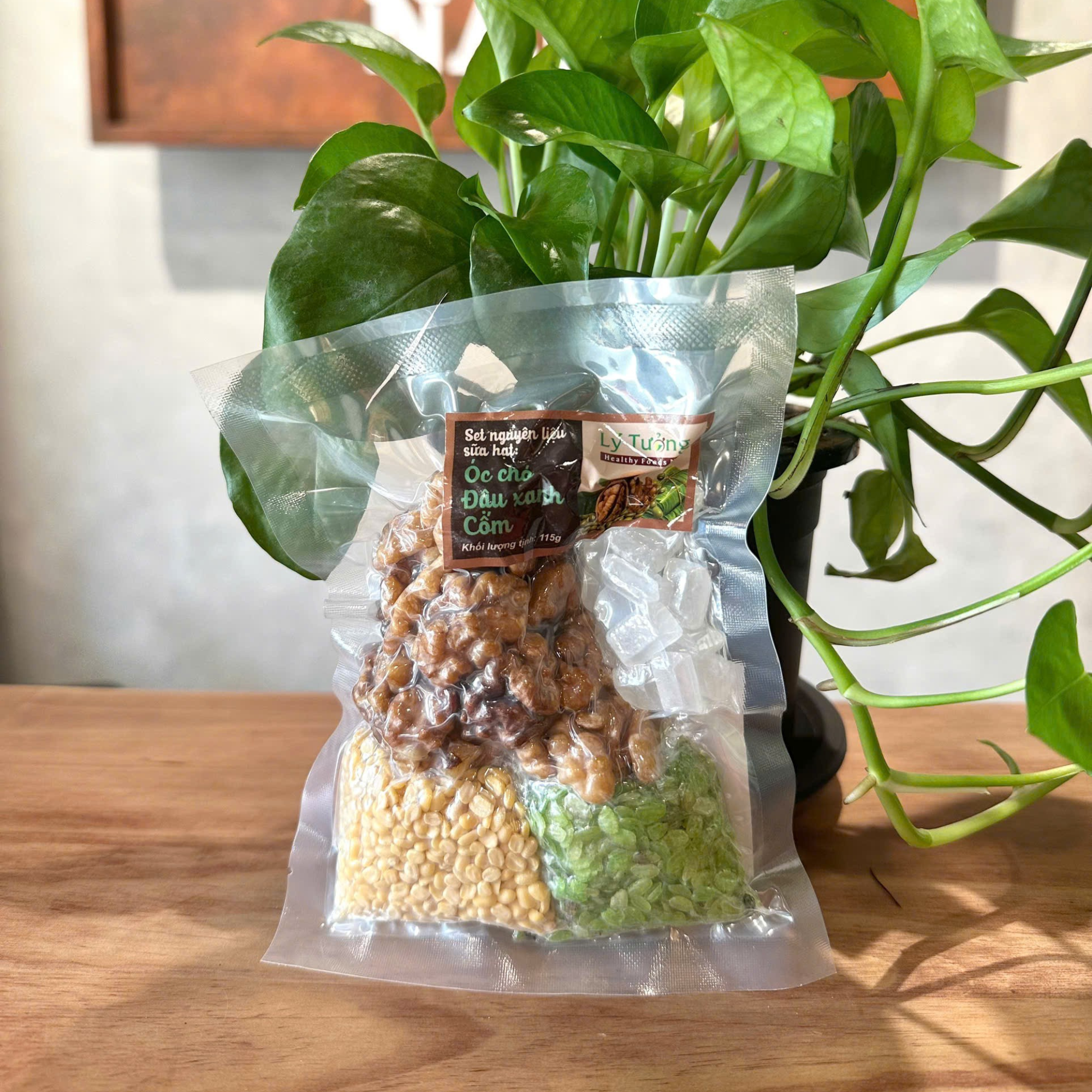 Set nguyên liệu sữa hạt: Óc chó - Đậu xanh - Cốm 115g