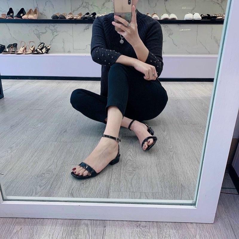 Giày sandal nữ quai ngang mảnh đế thấp 2p