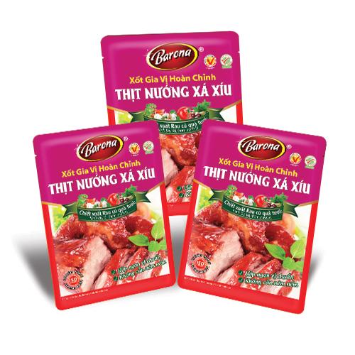 Combo 3 gói Xốt Gia vị hoàn chỉnh Barona - Thịt Nướng Xá Xíu 80gr