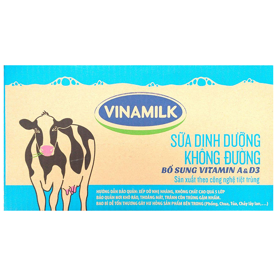 Thùng 48 Bịch Sữa Dinh Dưỡng Vinamilk Không Đường (220ml / Bịch)