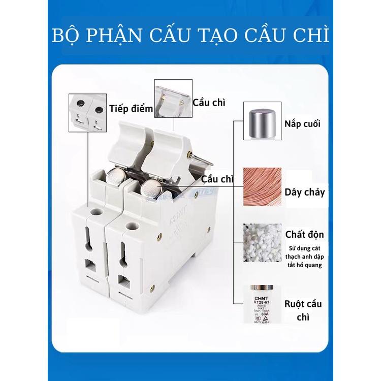 Hộp cầu chì RT 18-32X kèm ruột cầu chì sứ 2A-32A, cầu trì ống kèm đế cầu chì,cầu chì oto, cầu trì xe máy,nồi cơm điện