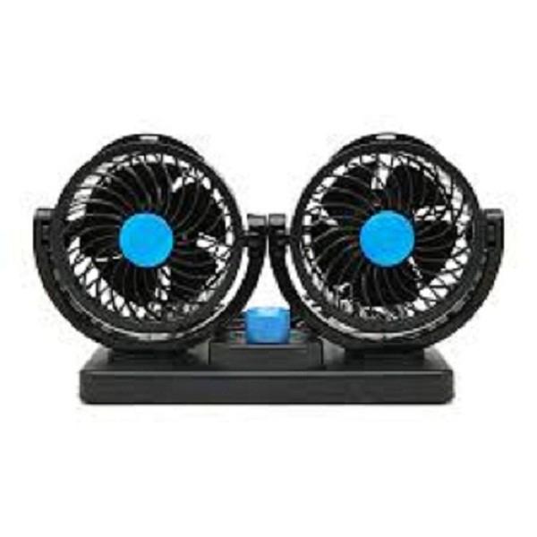 Quạt điện đôi dùng trên ô tô 2 quạt kép xoay 360 độ