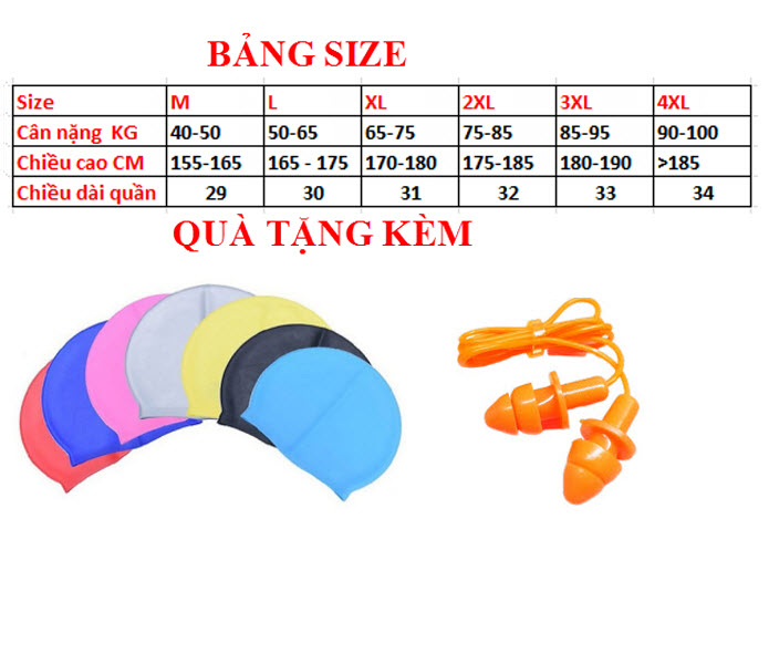 Quần bơi nam Boxer YESURE SOC Chất liệu polyester Spandex cao cấp , chống thấm , nhanh khô form Fitness thời trang (Tặng kèm nón bơi + bịt tai silicon)