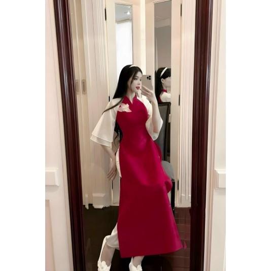 SÉT BỘ ÁO DÀI PHỐI TAY VOAN
