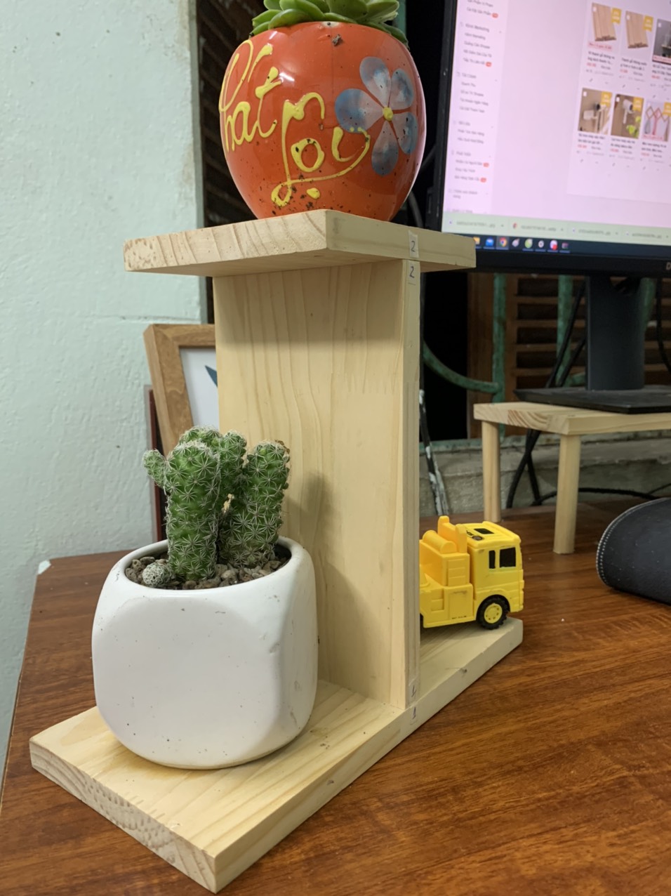 Kệ Để Bàn Hoa Giá Đỡ Đứng kệ để cây cảnh mini đồ lưu niệm trên bàn sang trọng gỗ tự nhiên