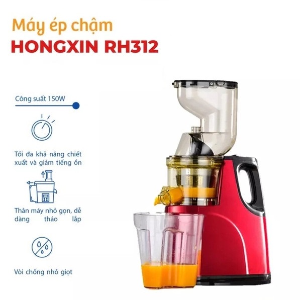 Máy Ép Chậm Cỡ Lớn RH-312 Ép Rau Củ Hoa Quả 95% Lượng Nước - Hàng Nội Địa