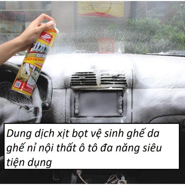 Chai Xịt bọt Đa Năng FOAM Cleaner Công Nghệ Mỹ Vệ Sinh Ghế Da, Nội Thất Ô TÔ, Túi Ví Da, Giày Dép....