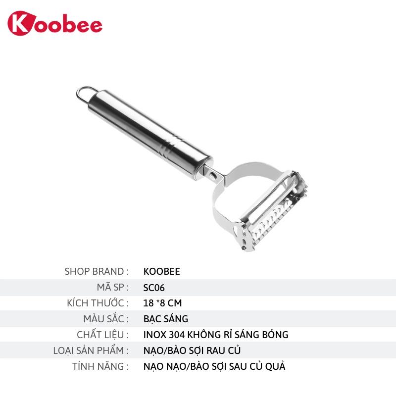Dụng cụ bào sợi nạo rau củ cao cấp KooBee - Bộ bào nạo rau củ inox đa năng loại 1