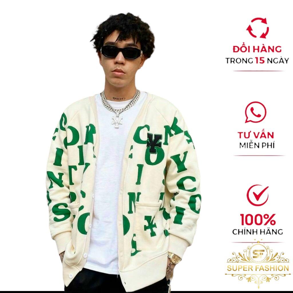 Áo khoác cardigan nam nữ phối hoạ tiết chữ siêu hot thời trang FASHION