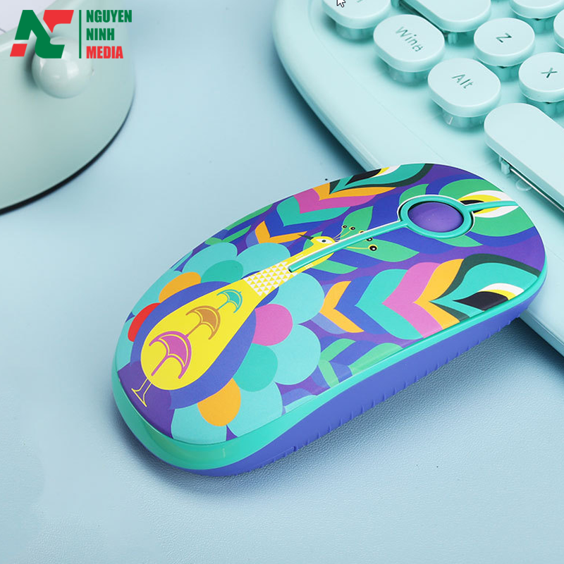 Chuột Không Dây Forder i330h Họa Tiết Độc Đáo Slient Mouse - Hàng Chính Hãng