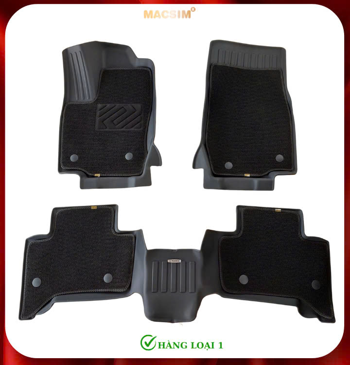 Thảm lót sàn ô tô 2 lớp cao cấp dành cho xe LEXUS GX550 2024 (sd3) nhãn hiệu Macsim chất liệu TPE màu đen