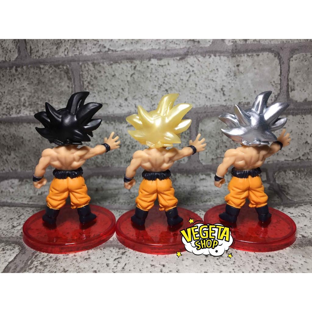 Mô hình Dragon Ball - Set 3 mô hình SonGoku Son Goku SSJ Goku Ultra Instinct bản năng vô cực tóc bạc - WCF - Cao 7cm