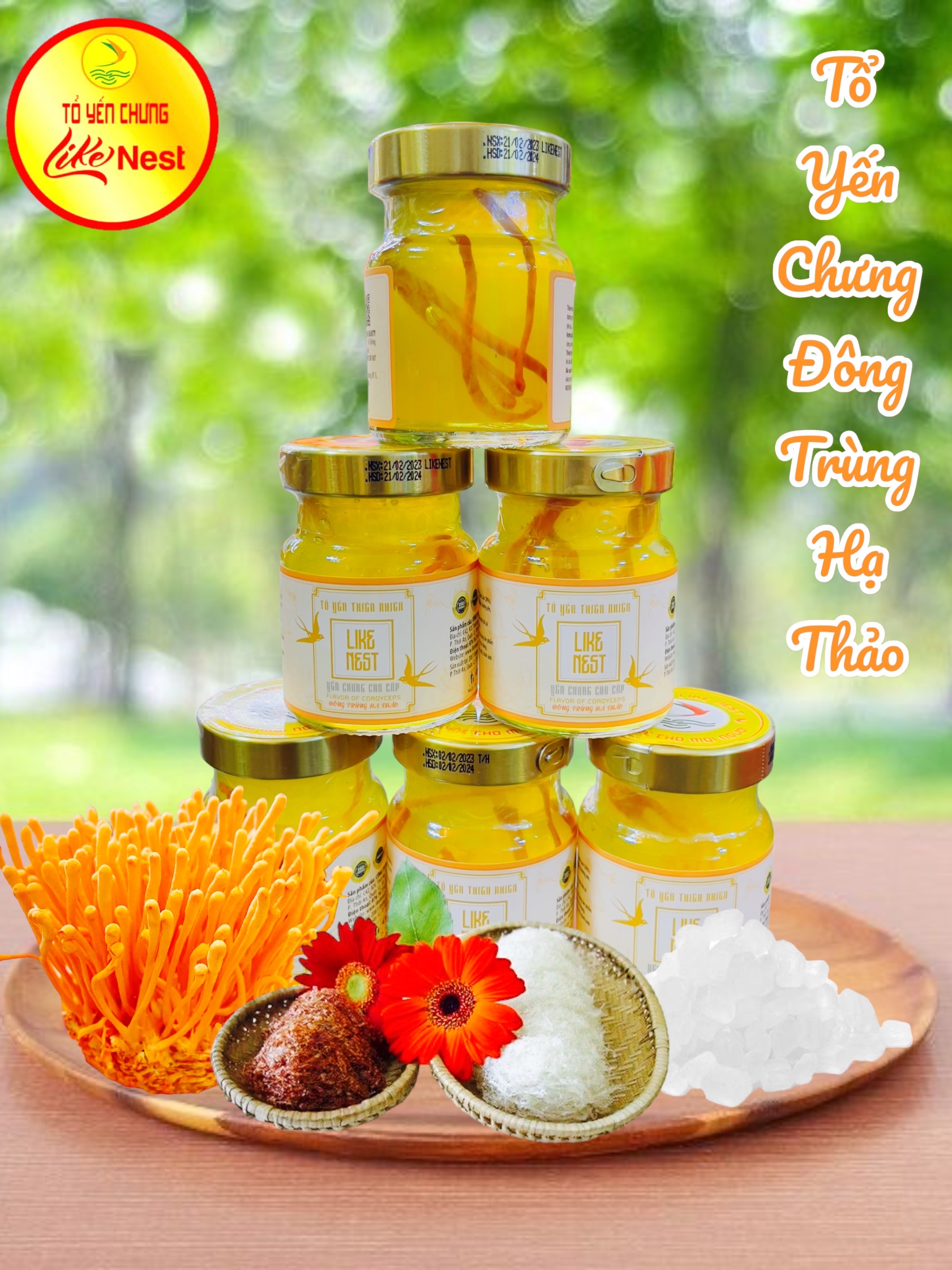 [Combo 6 Hủ Trơn] Yến Chưng Đông Trùng Hạ Thảo Like Nest 30% Tổ Yến